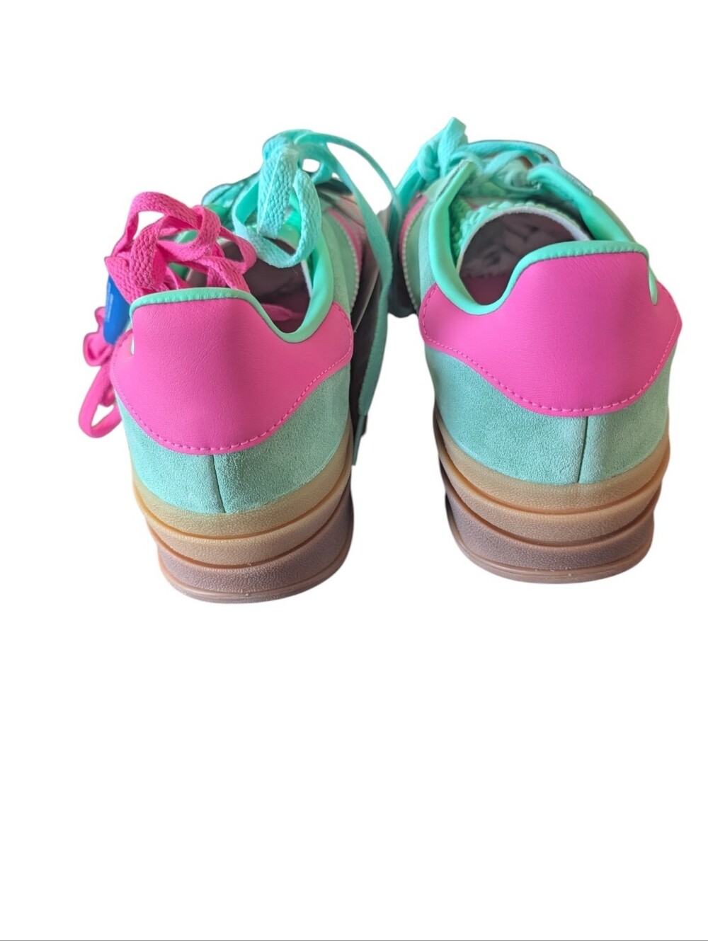 adidas Originals Gazelle Bold platform sneakers pulse mint screaming pink - Picture 8 of 13